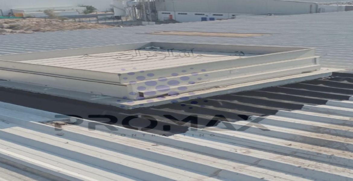 Smoke - metal roof waterproofing project by Promax in Dubai, UAE